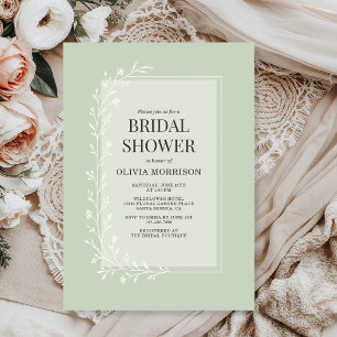 Invitation de douche de mariage florale botanique