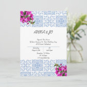 Invitation de douche de mariage florale rose (Debout devant)