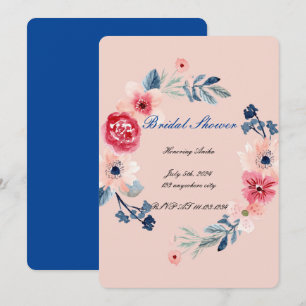 Invitation de douche de mariage florale rose