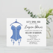 Invitation de douche de mariage lingerie sassy ble (Debout devant)