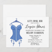 Invitation de douche de mariage lingerie sassy ble (Devant / Derrière)