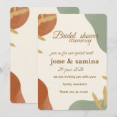 Invitation de douche de mariage mignonne  (Devant / Derrière)