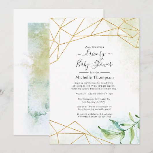 Invitation de douche de mariage ou de bébé à trave (Devant / Derrière)