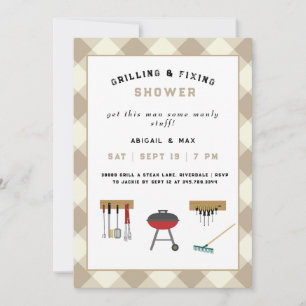Invitation de douche de mariage pour couples Grill