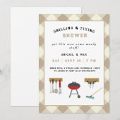 Invitation de douche de mariage pour couples Grill (Devant / Derrière)