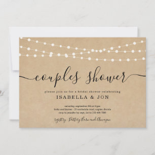 Invitation de douche de mariage pour couples rusti