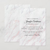 Invitation de douche de mariage rose et gris moder (Devant / Derrière)