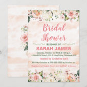 Invitation de douche de mariage rose et verte (Devant / Derrière)