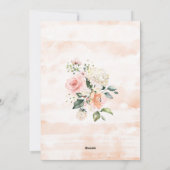 Invitation de douche de mariage rose et verte (Dos)