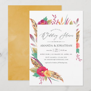Invitation de douche de mariage safari aquarelle