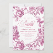 Invitation de douche de mariage Toile de rose velo (Devant)