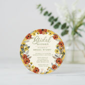 Invitation de douche de mariée à fleurs rondes (Debout devant)