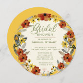 Invitation de douche de mariée à fleurs rondes (Devant / Derrière)