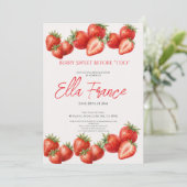 Invitation de douche de mariée à la fraise douce a (Debout devant)