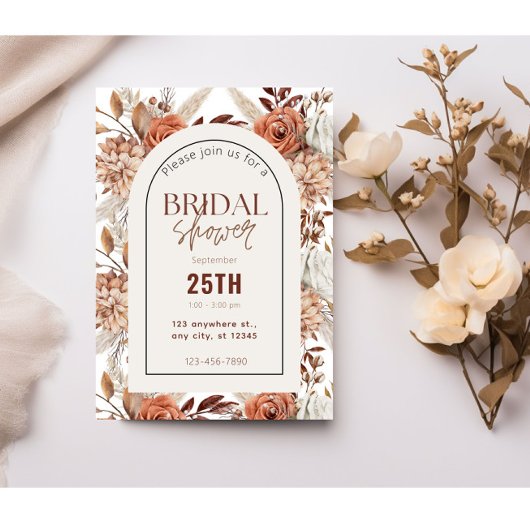 Invitation de douche de mariée à l'aquarelle