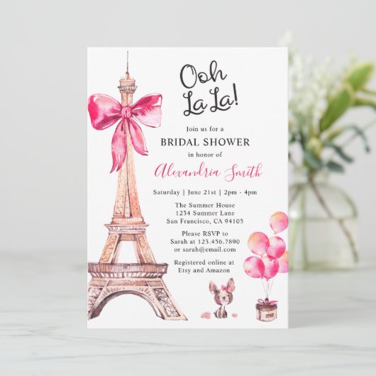 Invitation de douche de mariée à Paris (Debout devant)
