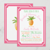 Invitation de douche de mariée Ananas Brise Rose (Devant / Derrière)