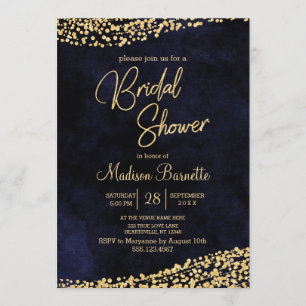 Invitation de douche de mariée aquarelle bleu mari