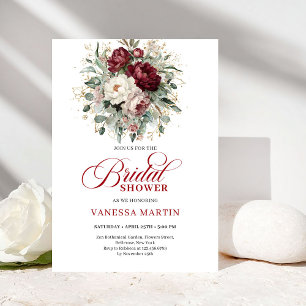 Invitation de douche de mariée aux fleurs douces d