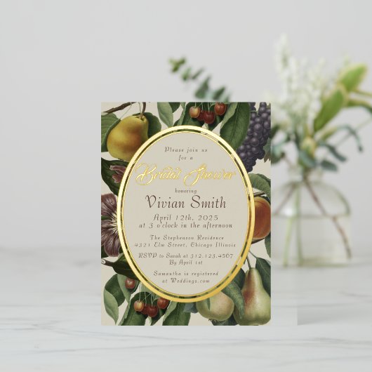 Invitation de douche de mariée aux fruits d'hiver (Debout devant)