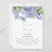 Invitation de douche de mariée aux lilas (Devant)