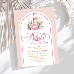 Invitation de douche de mariée aux pétales romanti