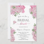 Invitation de douche de mariée aux roses florales (Devant)
