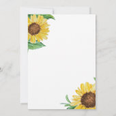 Invitation de douche de mariée aux tournesols (Dos)