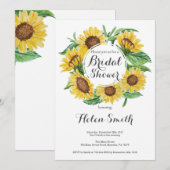 Invitation de douche de mariée aux tournesols (Devant / Derrière)