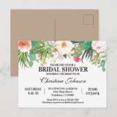 Invitation de douche de mariée avec des succulente (Devant / Derrière)