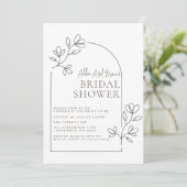 Invitation de douche de mariée avec texte de roses (Debout devant)