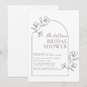 Invitation de douche de mariée avec texte de roses (Devant / Derrière)