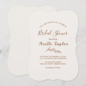 Invitation de douche de mariée Bohème Crème Minima (Devant / Derrière)