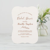 Invitation de douche de mariée Bohème Crème Minima (Debout devant)
