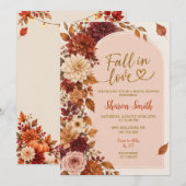Invitation de douche de mariée bohème florale rust (Devant / Derrière)