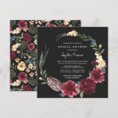 Invitation de douche de mariée Bohème Rustique d'A (Devant / Derrière)