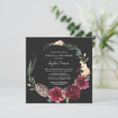 Invitation de douche de mariée Bohème Rustique d'A (Debout devant)