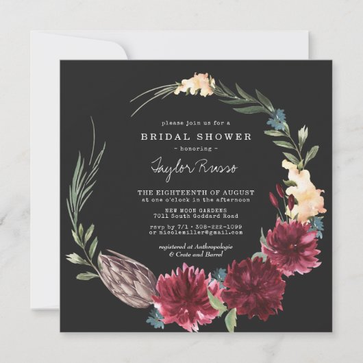 Invitation de douche de mariée Bohème Rustique d'A (Devant)