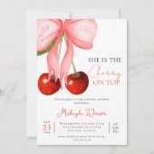 Invitation de douche de mariée Coquette Cherry on (Devant)