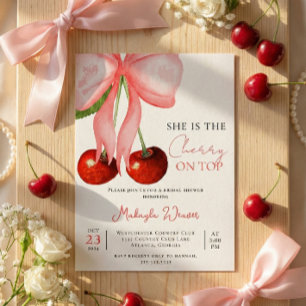 Invitation de douche de mariée Coquette Cherry on