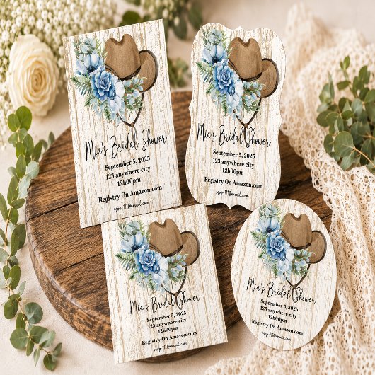 Invitation de douche de mariée cowgirl