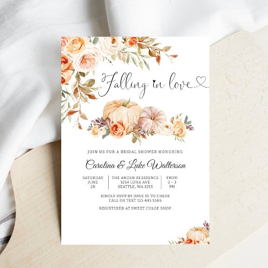 Invitation de douche de mariée d'automne