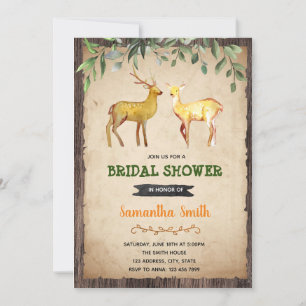 Invitation de douche de mariée de chasse au cerf