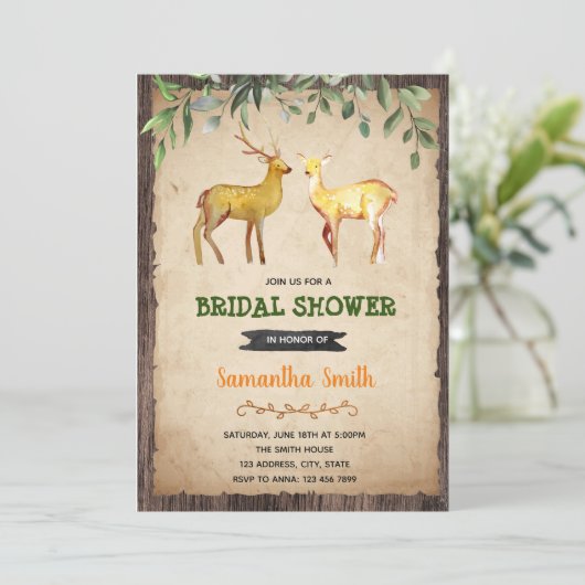 Invitation de douche de mariée de chasse de cerf (Debout devant)