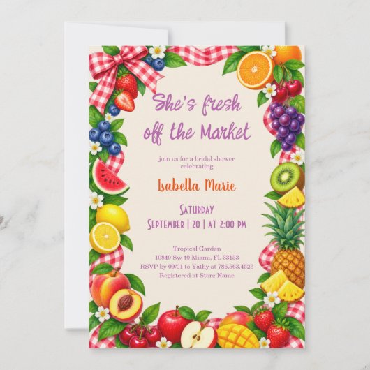 Invitation de douche de mariée de maraîchers frais (Devant)