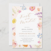 Invitation de douche de mariée de marché d'aquarel (Devant)