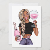 Invitation de douche de mariée dégustation de vin (Devant)