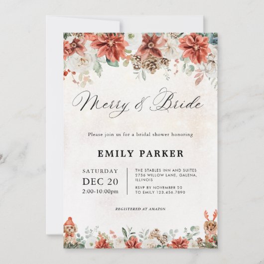 Invitation de douche de mariée d'hiver (Devant)