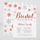 Invitation de douche de mariée d'hiver flocon de n (Devant / Derrière)