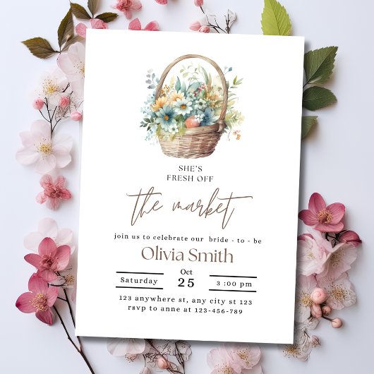 Invitation de douche de mariée En dehors du Marché